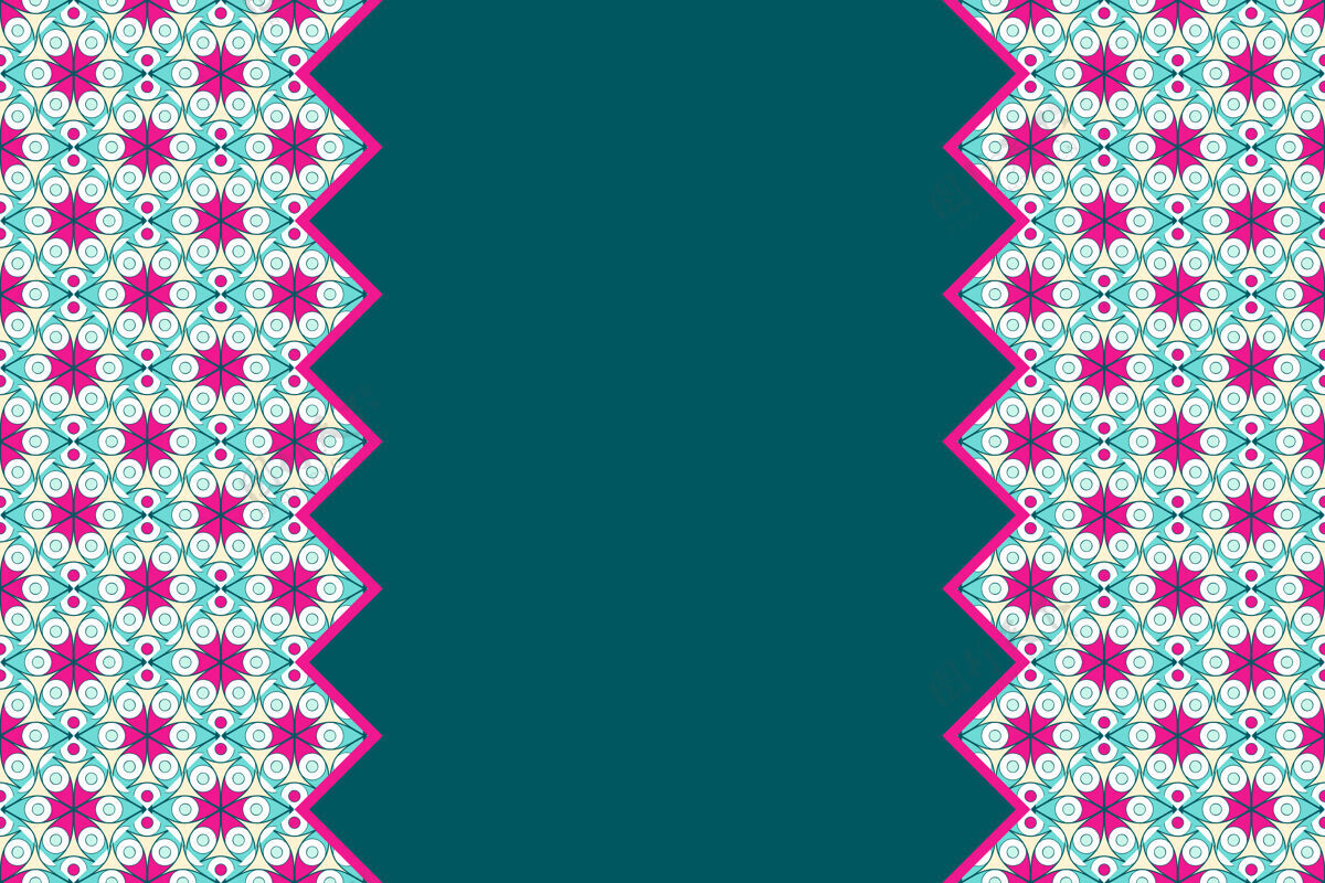 波希米亚几何彩色无缝线条图案主题装饰民族