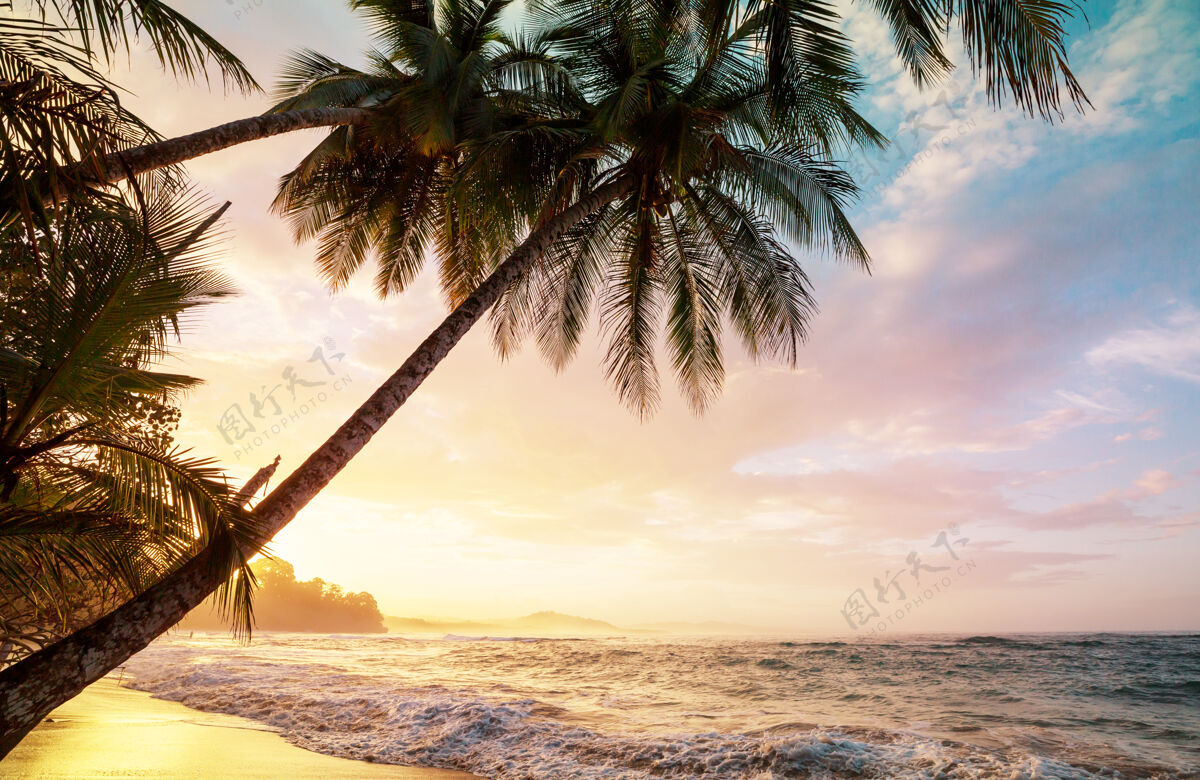 中美洲哥斯达黎加美丽的热带太平洋海岸风景美国沙滩