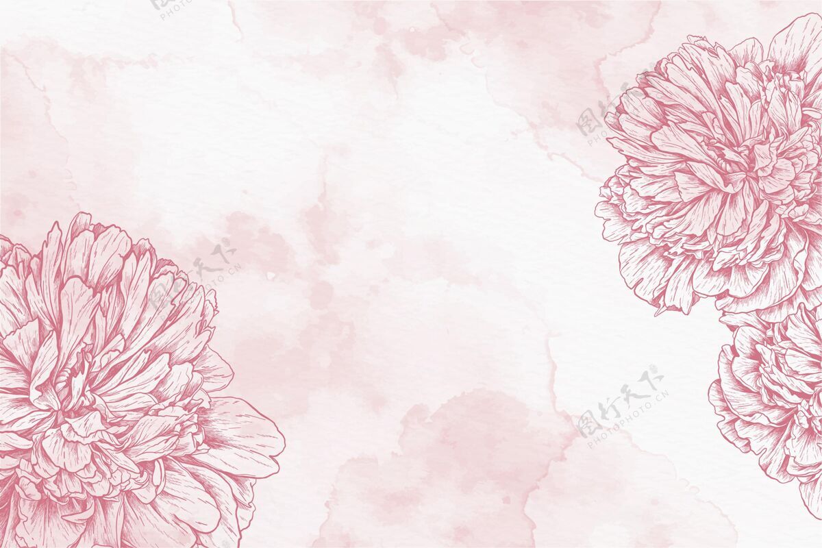 花卉背景水彩背景与画的花春天墙纸开花