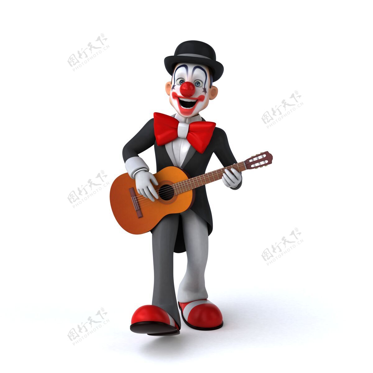 马戏团有趣的小丑的有趣插图音乐男人鼻子