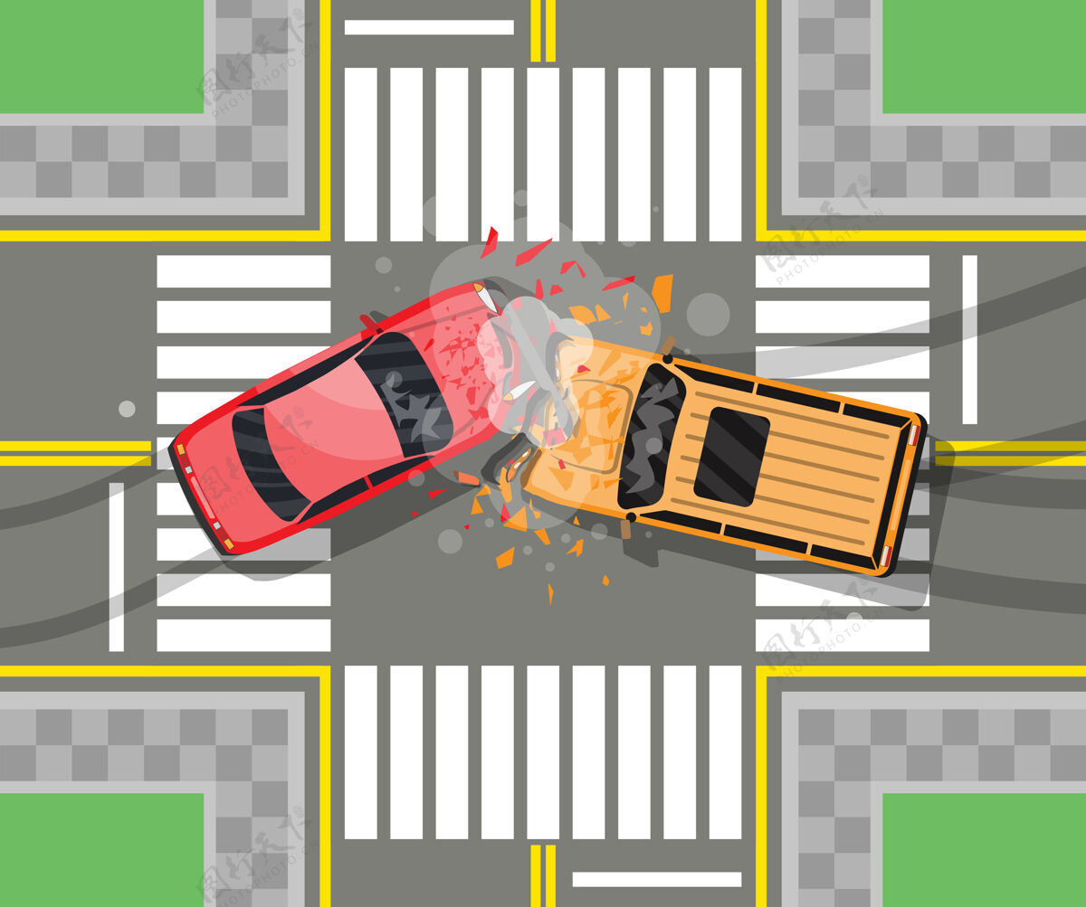 车辆两辆车之间的交通事故汽车危险交通