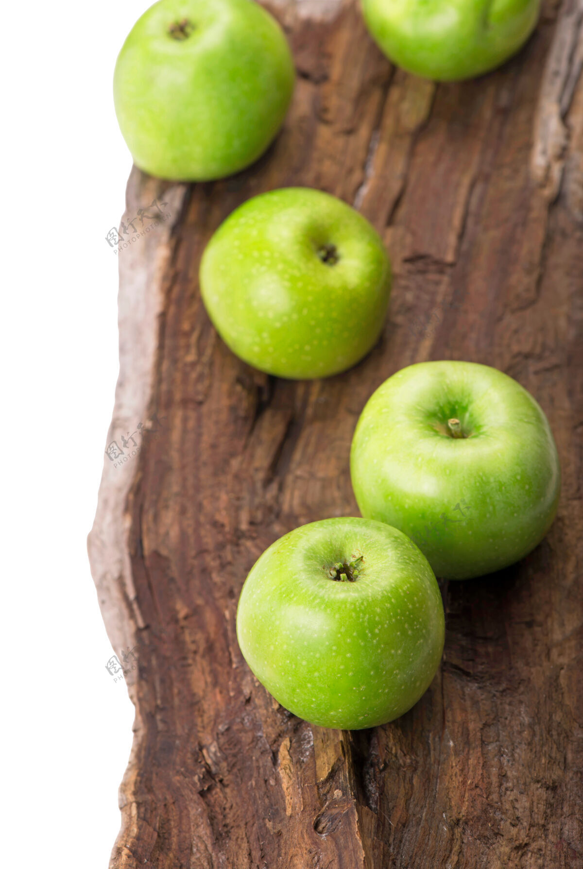 木头新鲜的季节绿色苹果复古木背景美味饮食成熟