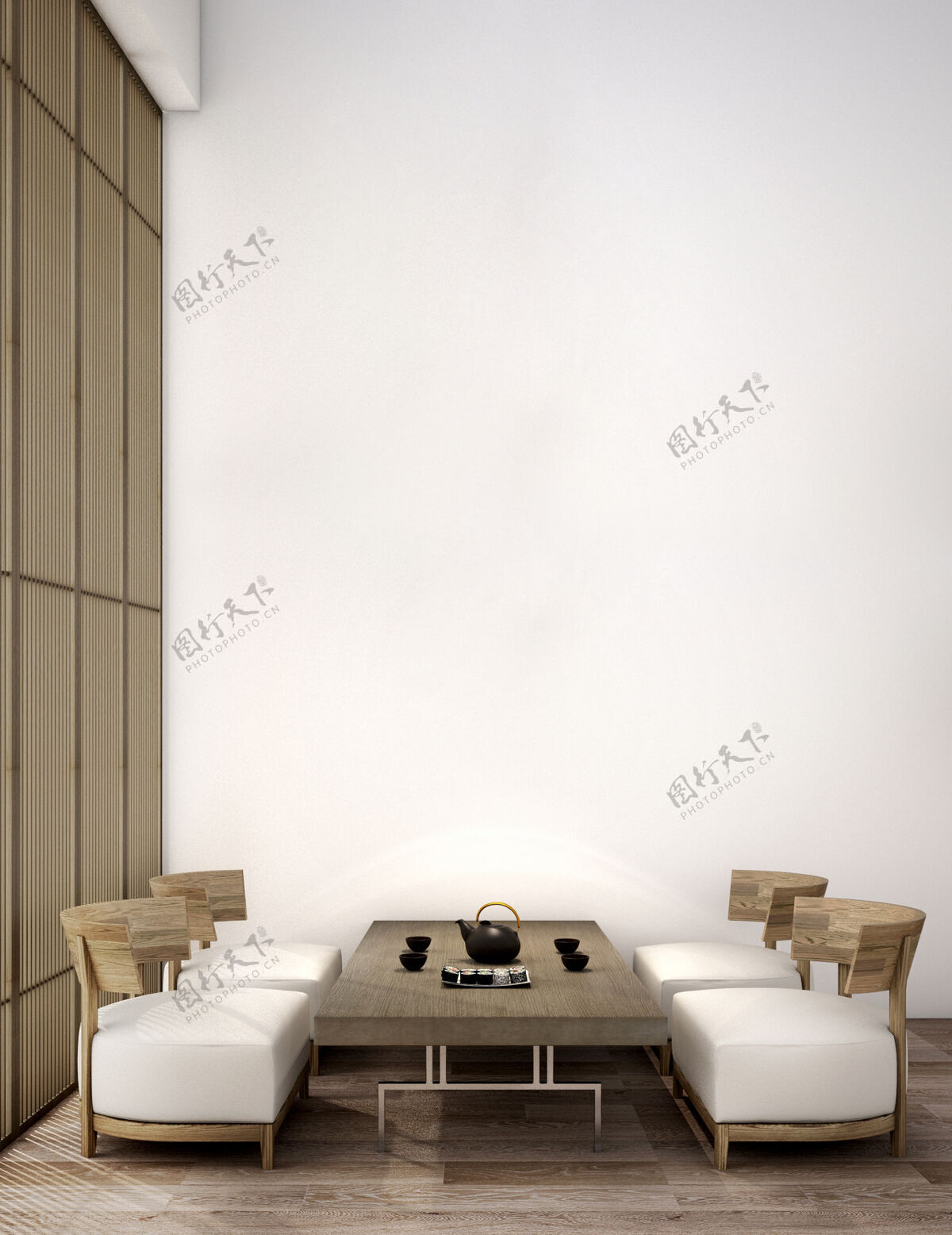 房间日式生活区室内设计椅子墙壁简约