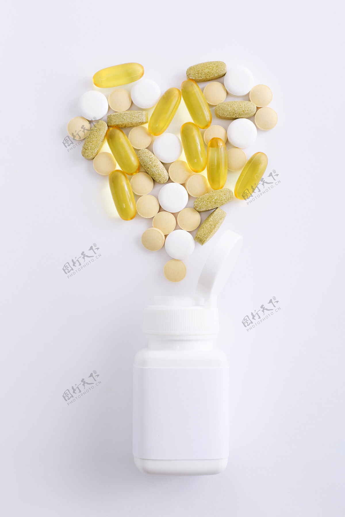片剂各种药丸 片剂和胶囊上都有白色维生素治疗健康