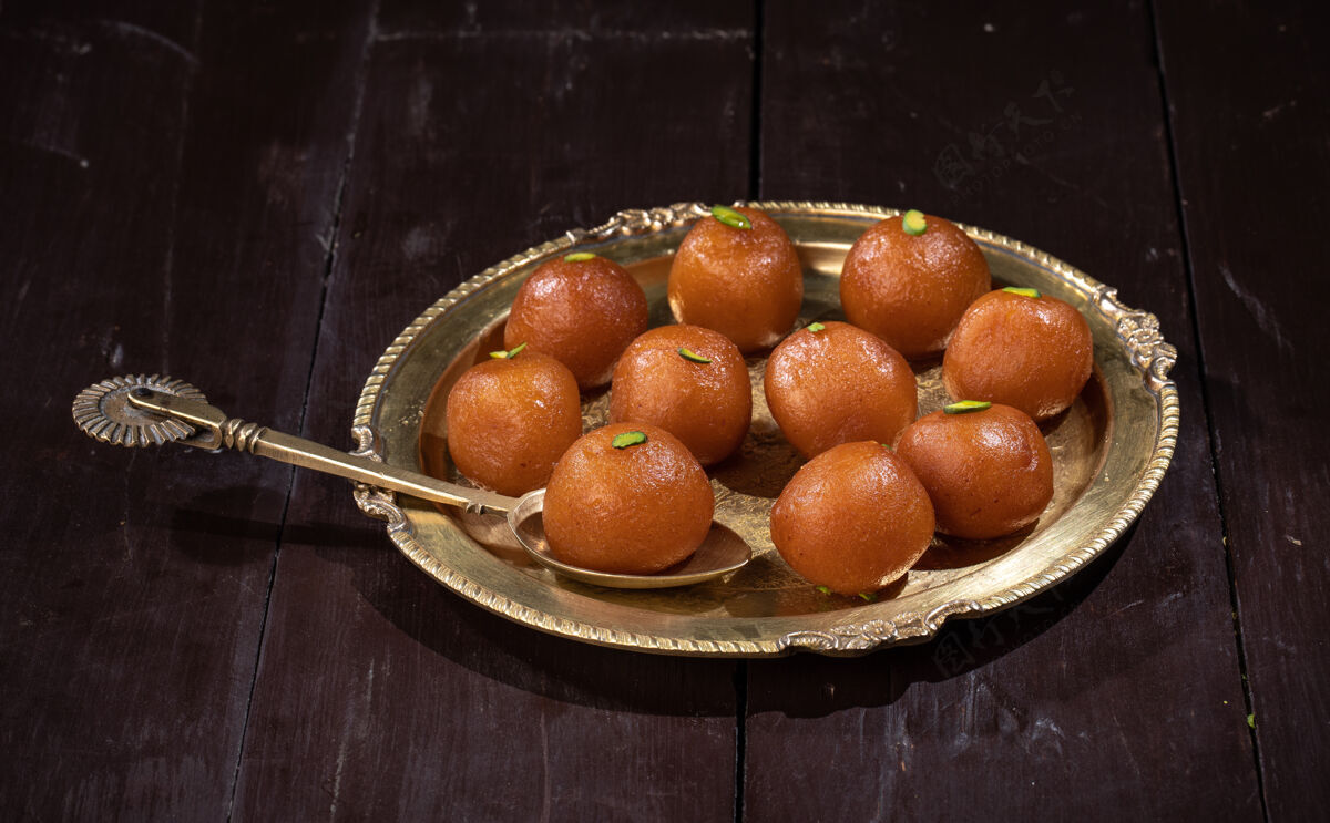 饺子印度传统甜点gulabjamun亚洲午餐农舍