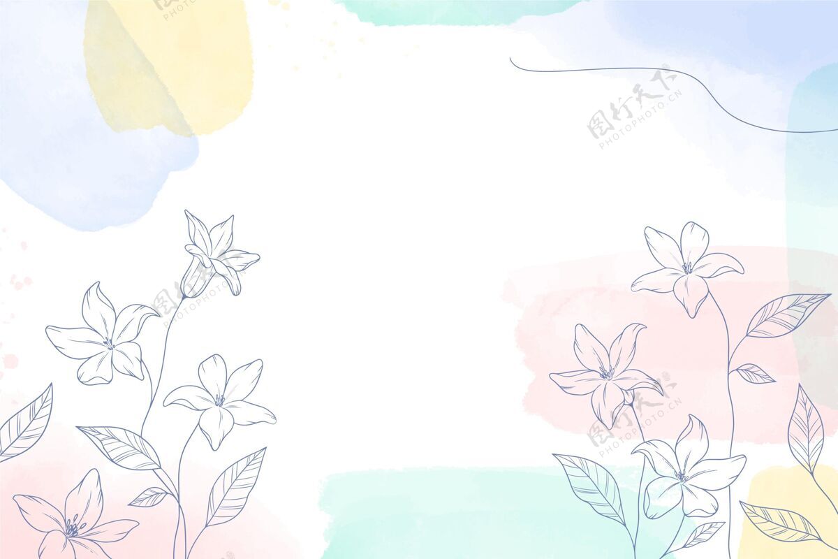 艺术家水彩画背景与手绘花卉花卉墙纸植物