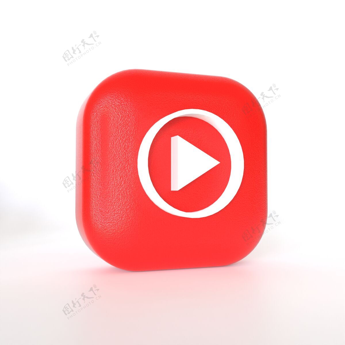 计算机Youtube音乐应用程序徽标 带3d渲染互联网信息在线