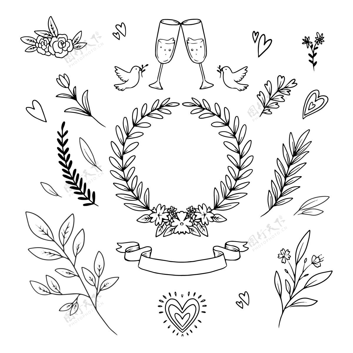 分类手绘婚礼饰品系列婚礼装饰装饰装饰收集