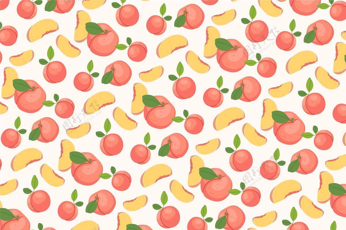 装饰图案桃花图案设计水果桃图案水果图案
