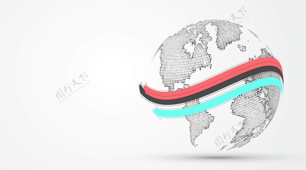未来象征全球贸易插图的3d地球图形股票国际球体