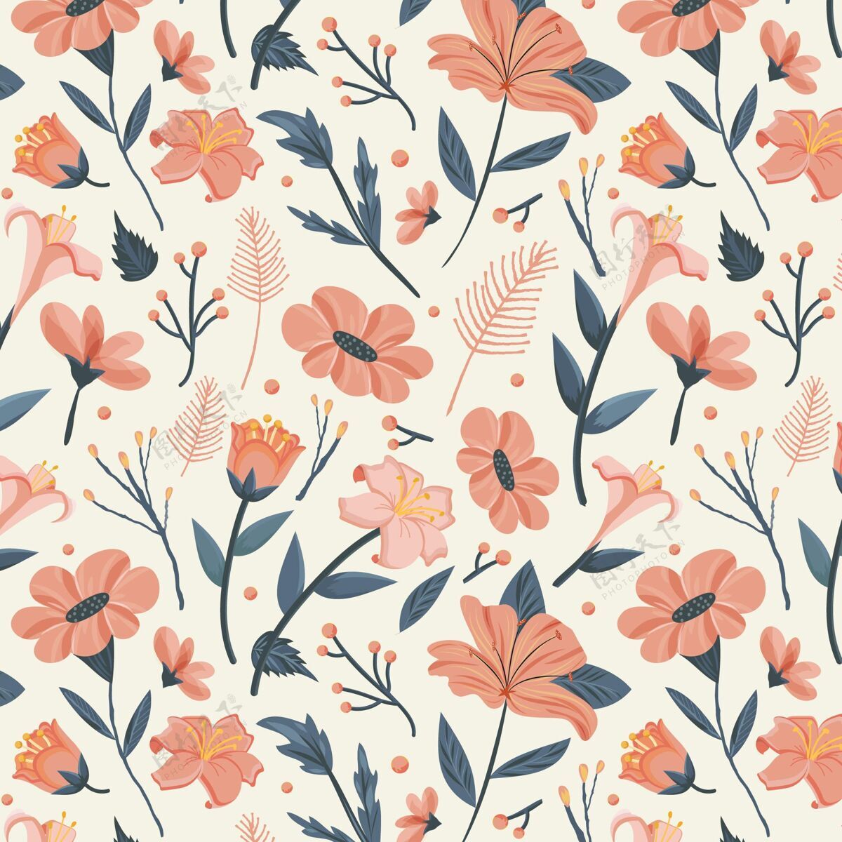 桃色桃色花卉图案设计花卉图案装饰