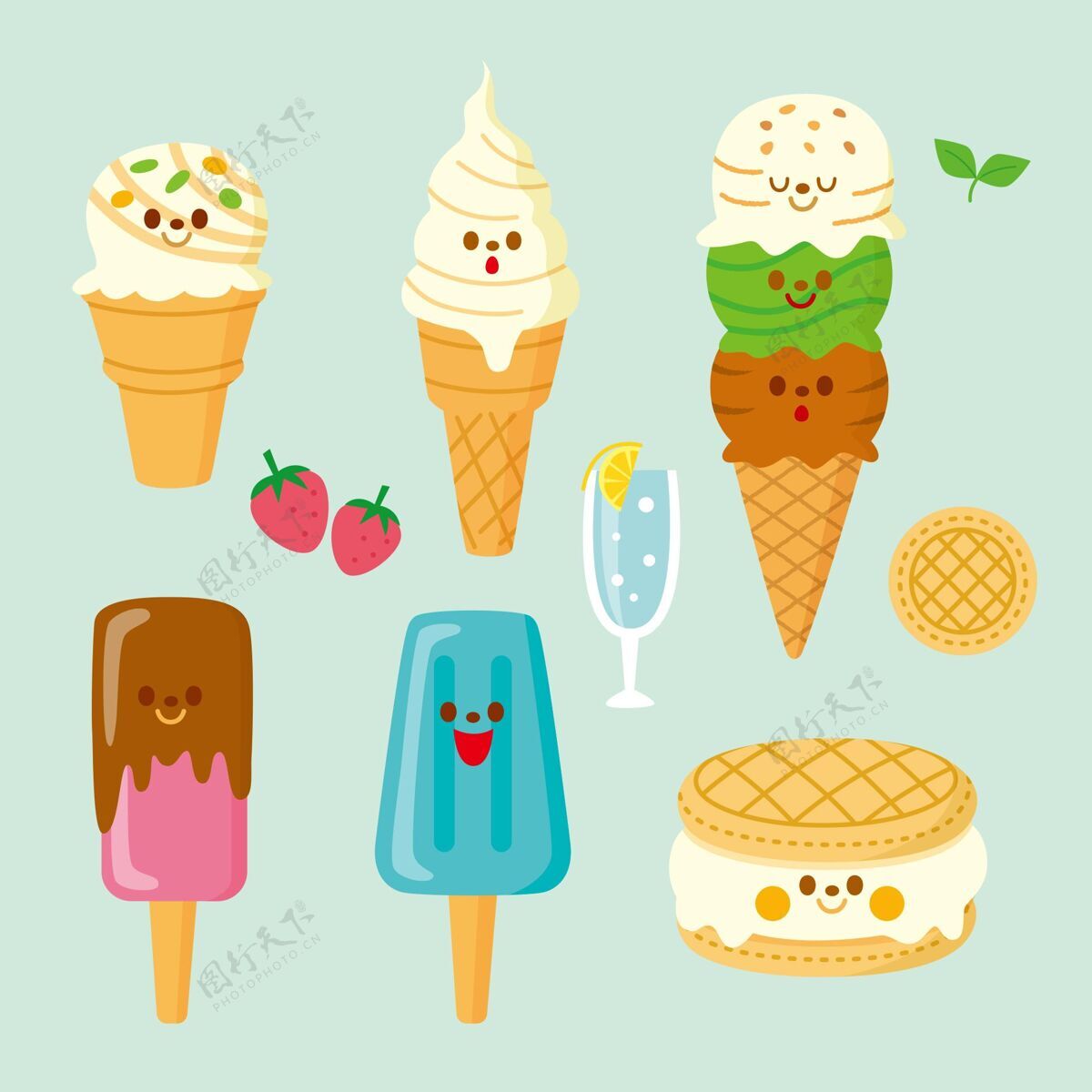 食物平面设计冰淇淋系列美味包装收藏