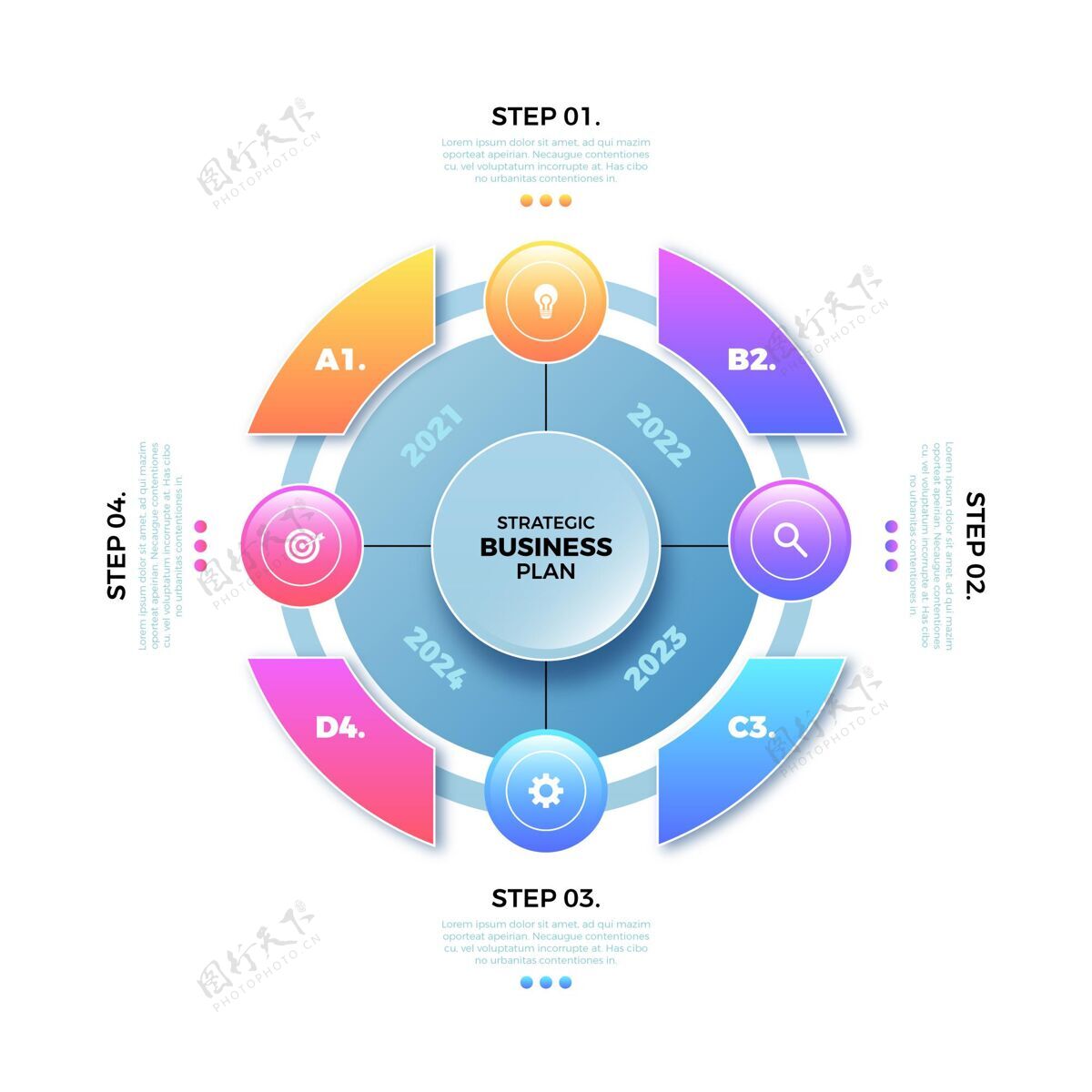 数据梯度圆图信息图分析信息循环