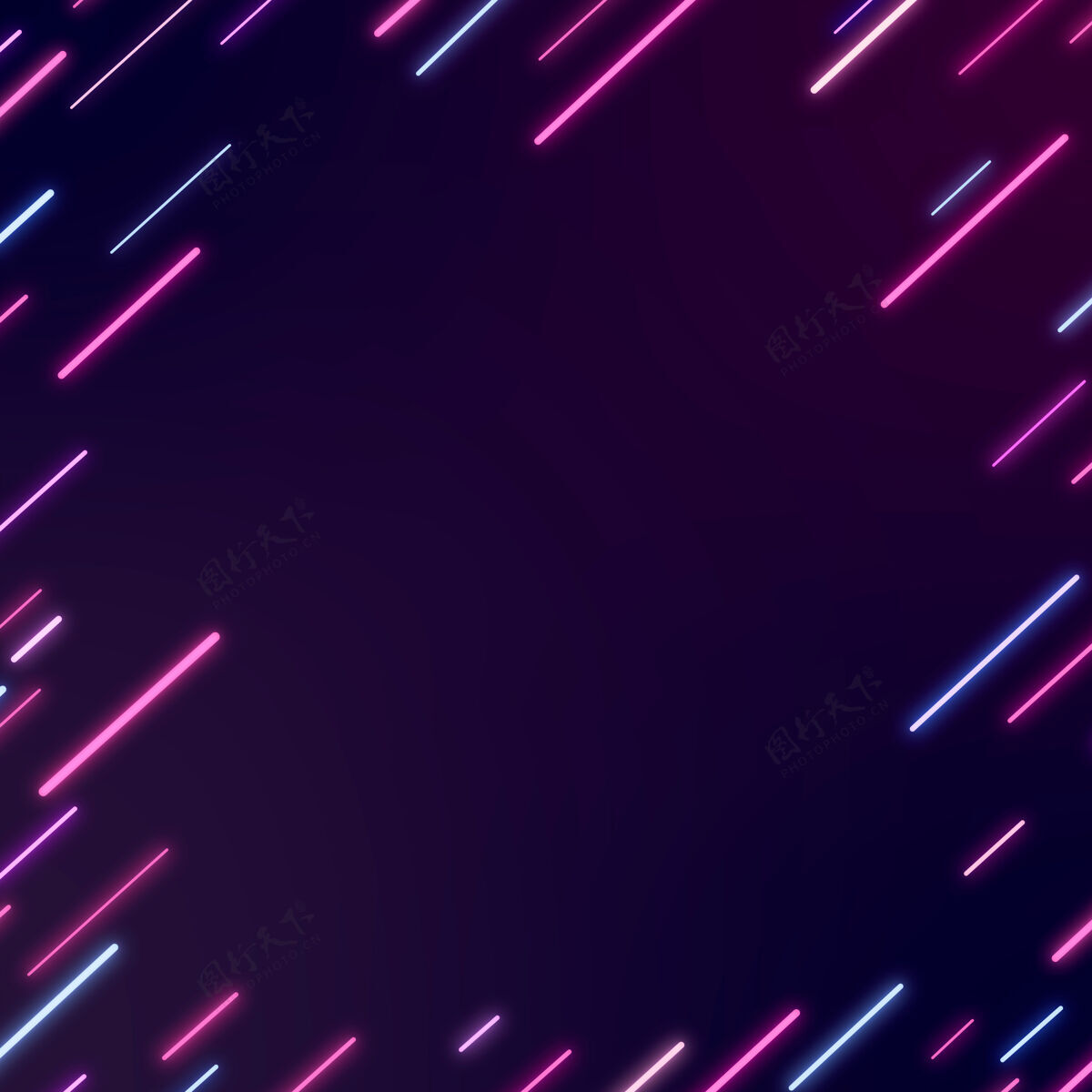 辉光霓虹灯在深紫色的背景抽象框架霓虹灯框架霓虹灯框架
