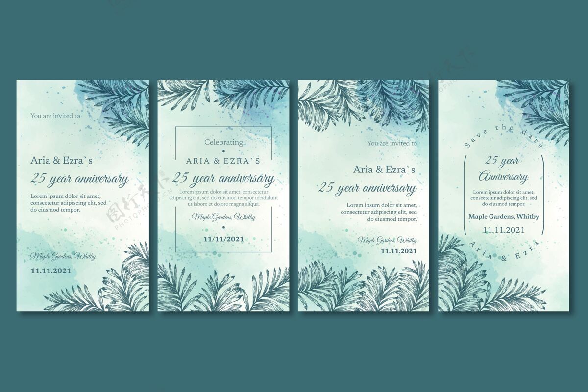 包装instagram25周年纪念故事婚礼庆祝设置