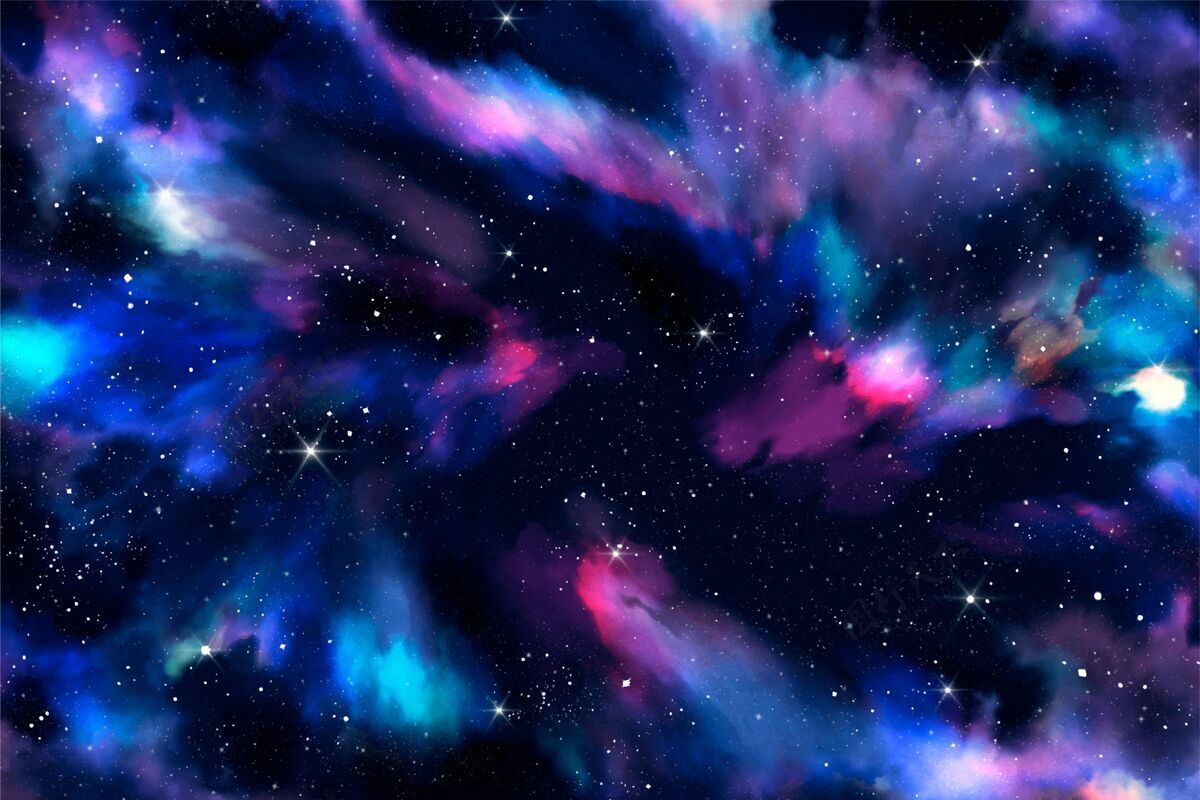 星系手绘水彩银河背景太空手绘背景水彩背景
