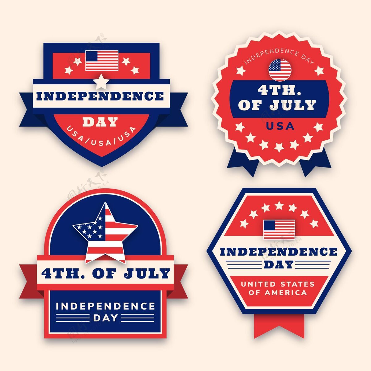 节日七月四日公寓-独立日标签系列徽章收藏7月4日独立日徽章
