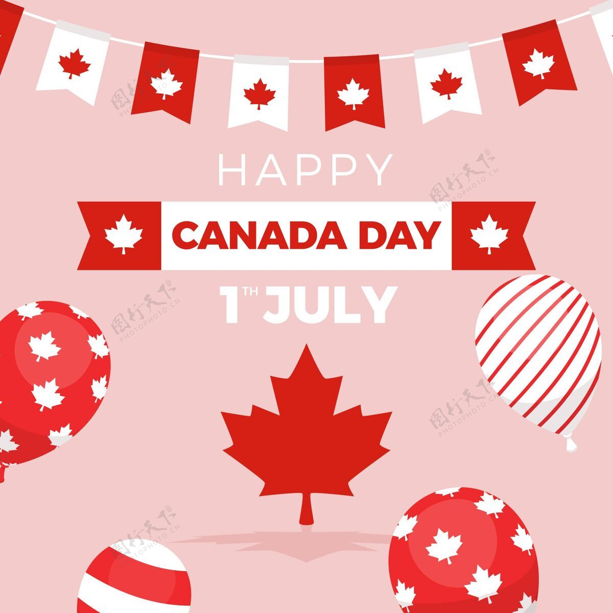 节日加拿大平日插画加拿大加拿大日气球