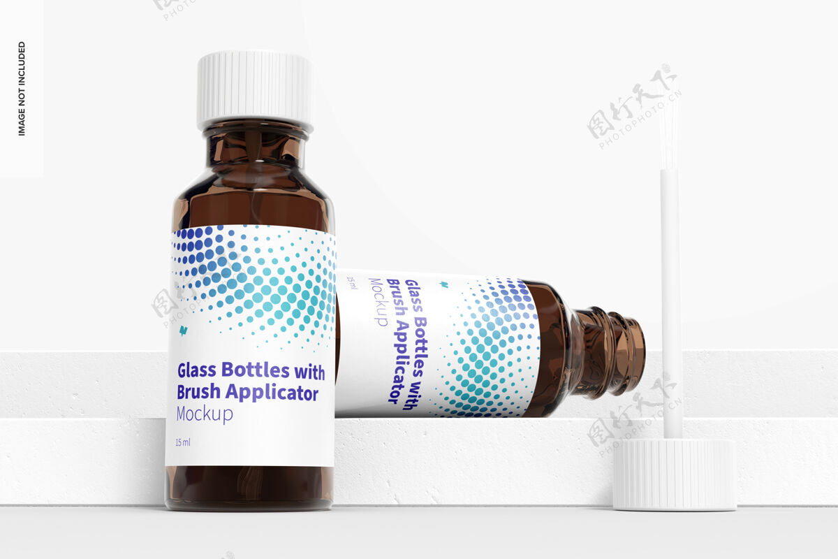实验室玻璃瓶刷喷头样机药品品牌琥珀玻璃瓶