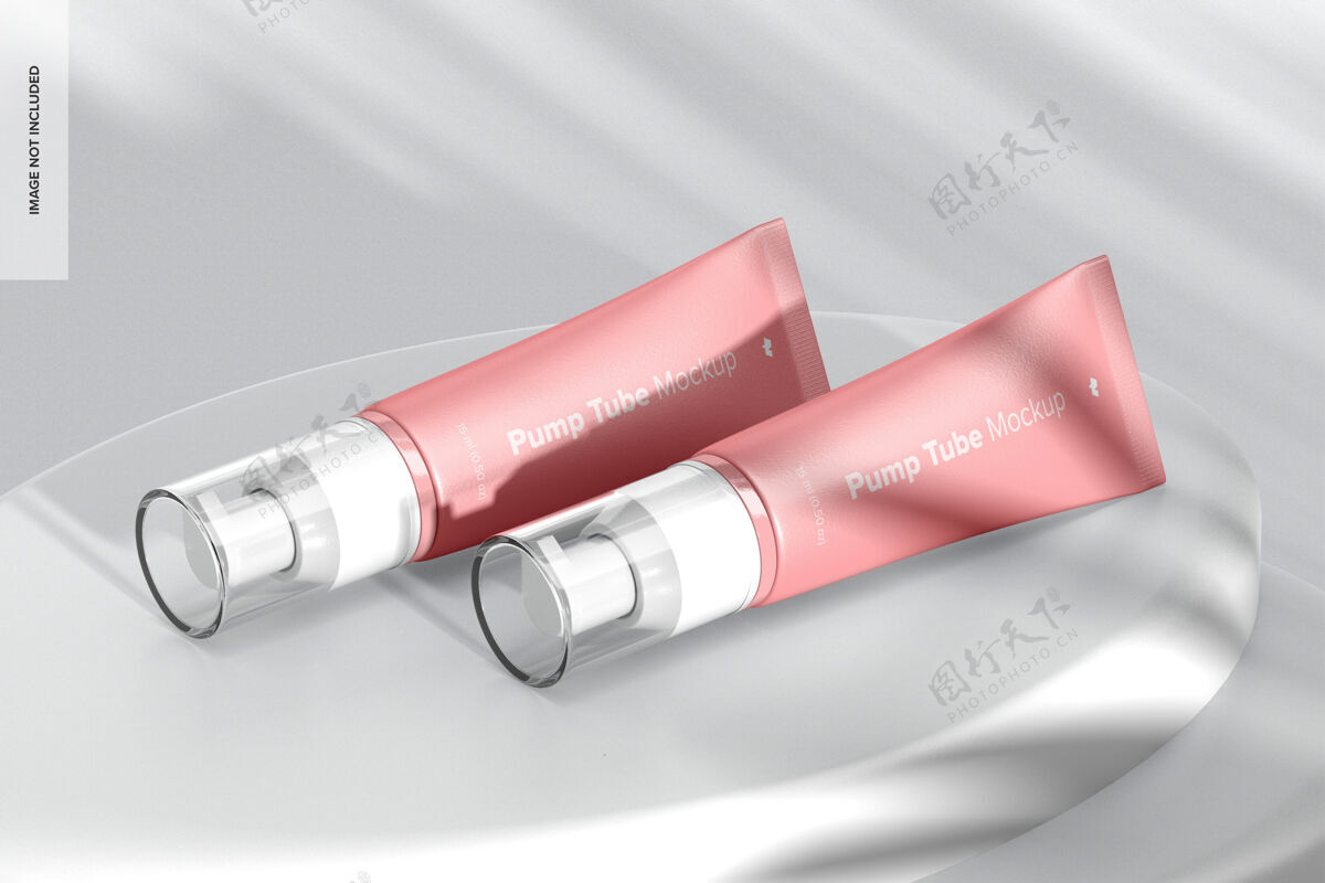 护肤泵管模型 透视图管包装美容产品
