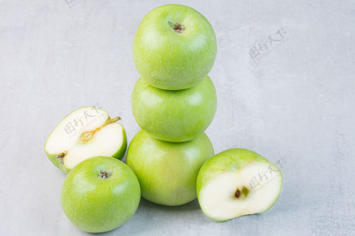 堆一堆新鲜的苹果健康堆叠堆