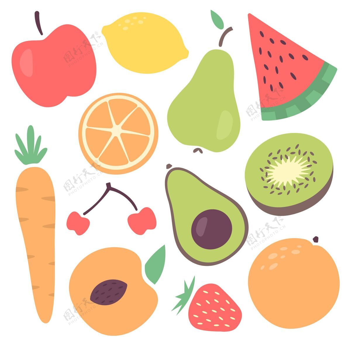 水果收藏有机扁桃系列插图健康美味收藏