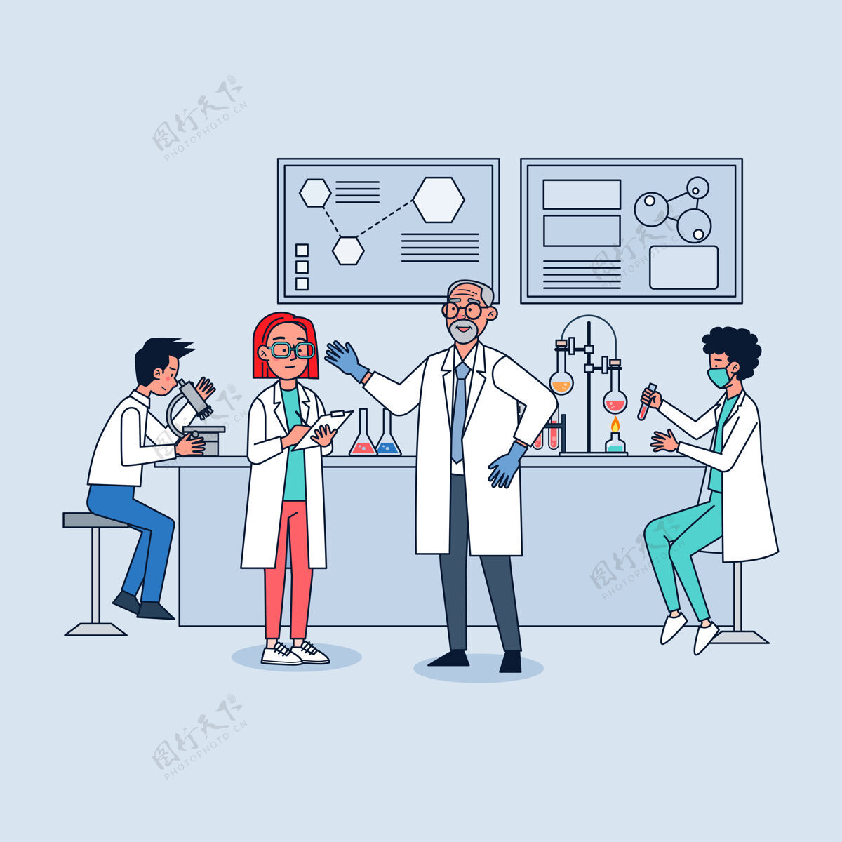 人科学研究实验室插图教育疫苗科学