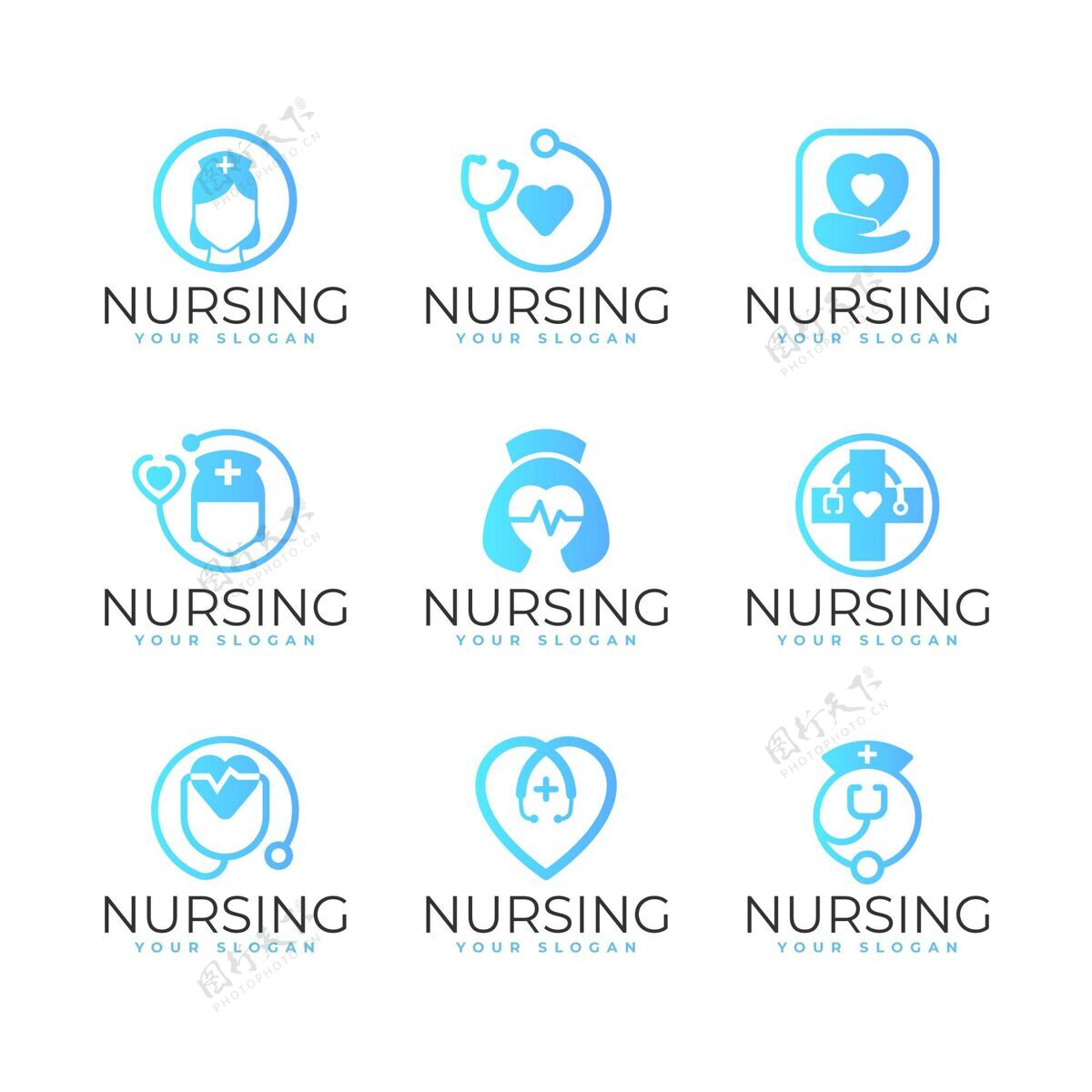 标识渐变护士标志模板企业标识企业标识企业