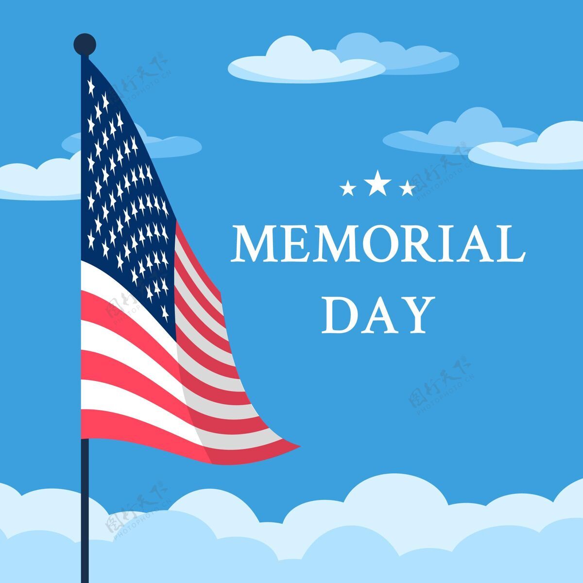 平面设计美国阵亡将士纪念日插图5月31日美国美国