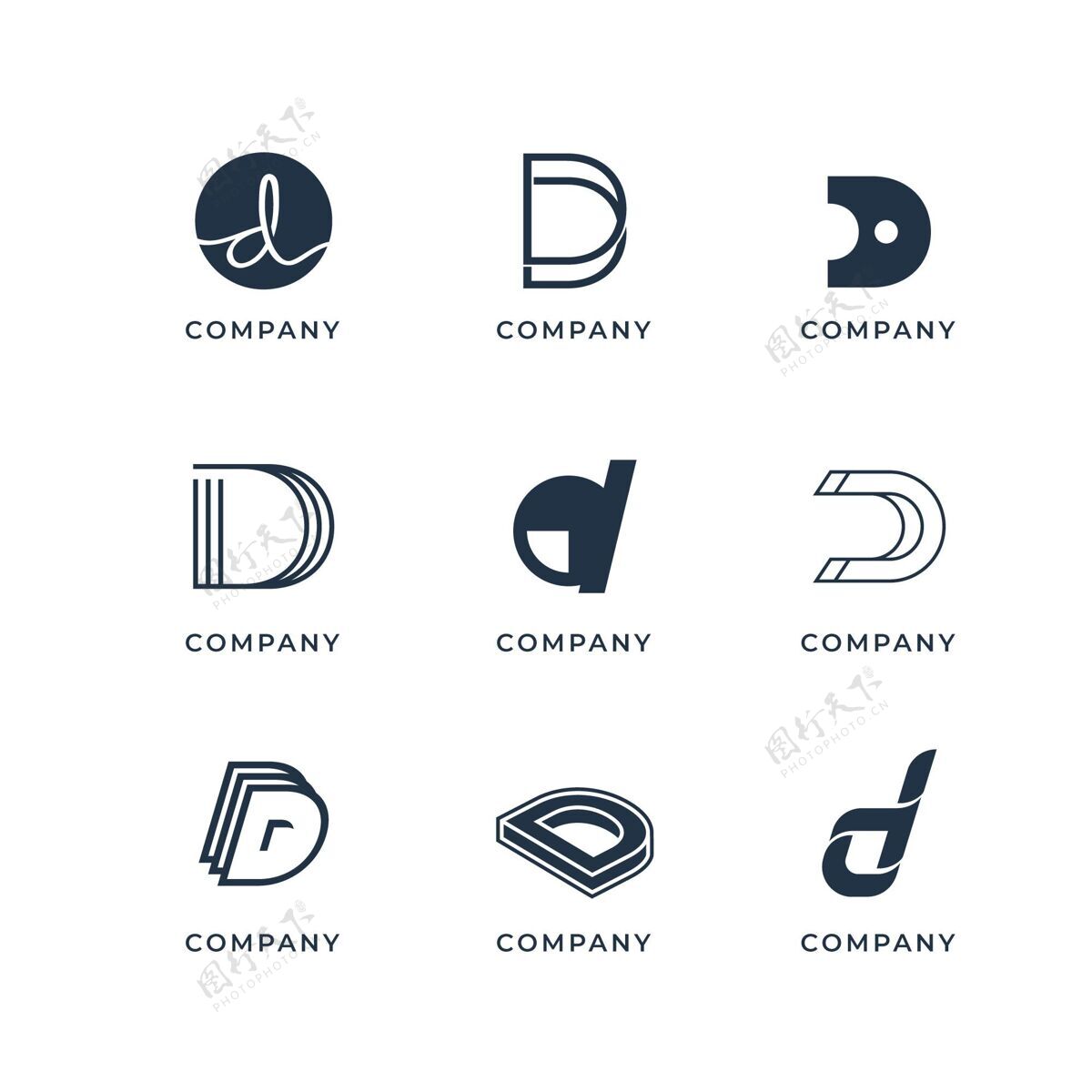 企业收集创意平面d标志D标志企业标识平面设计
