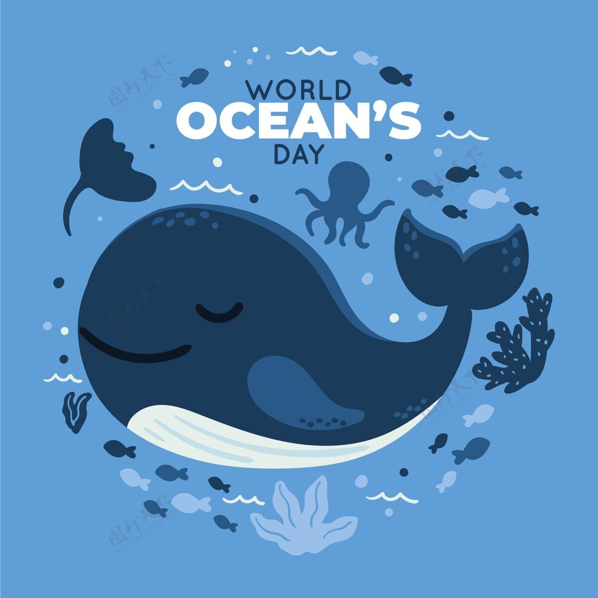 活动手绘世界海洋日插图海洋环境海洋