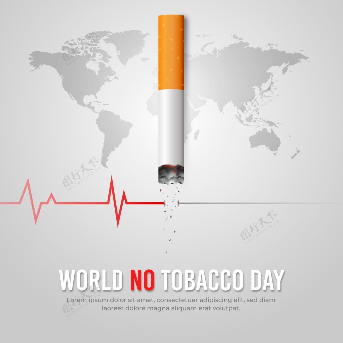 香烟梯度世界无烟日插画梯度健康国际