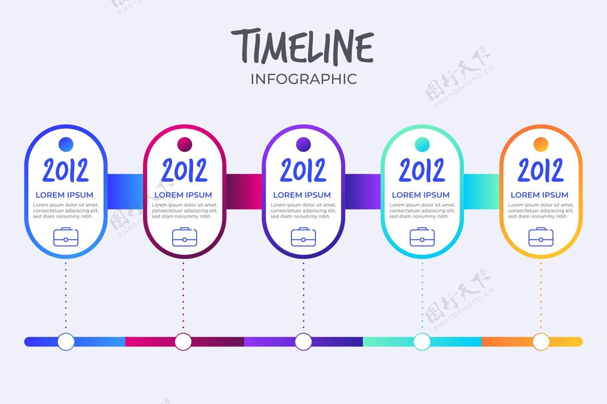 信息图模板渐变时间线信息图形模板信息图统计梯度信息图