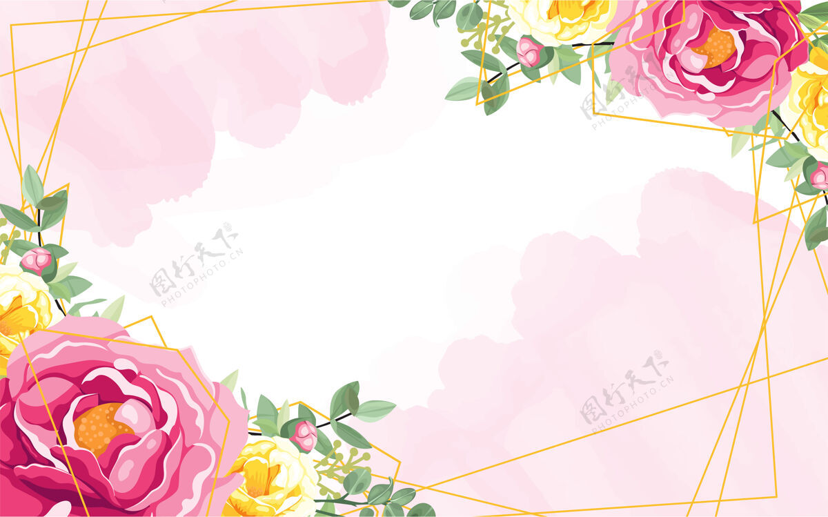 花白色背景上的粉红色花环庆祝花玫瑰