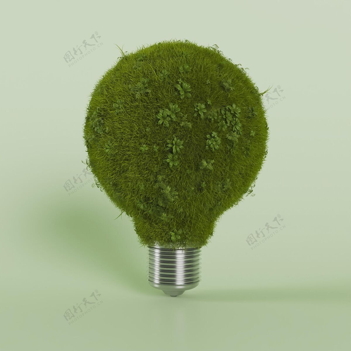 环保带叶子的3d灯泡节能3d灯泡