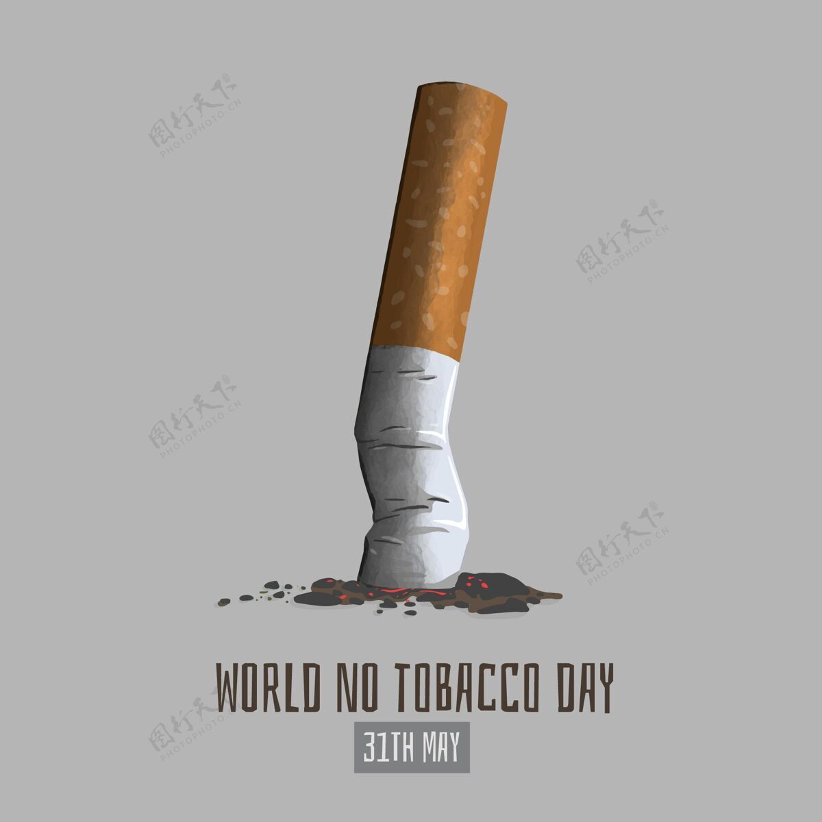 国际手绘世界无烟日插画危险5月31日全球