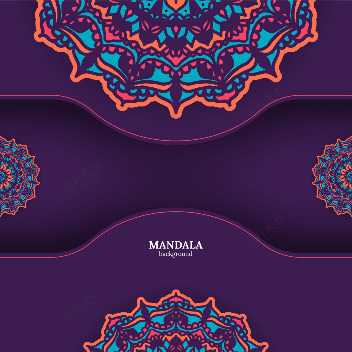 伊斯兰奢华的彩色曼陀罗装饰背景曼荼罗非洲地毯