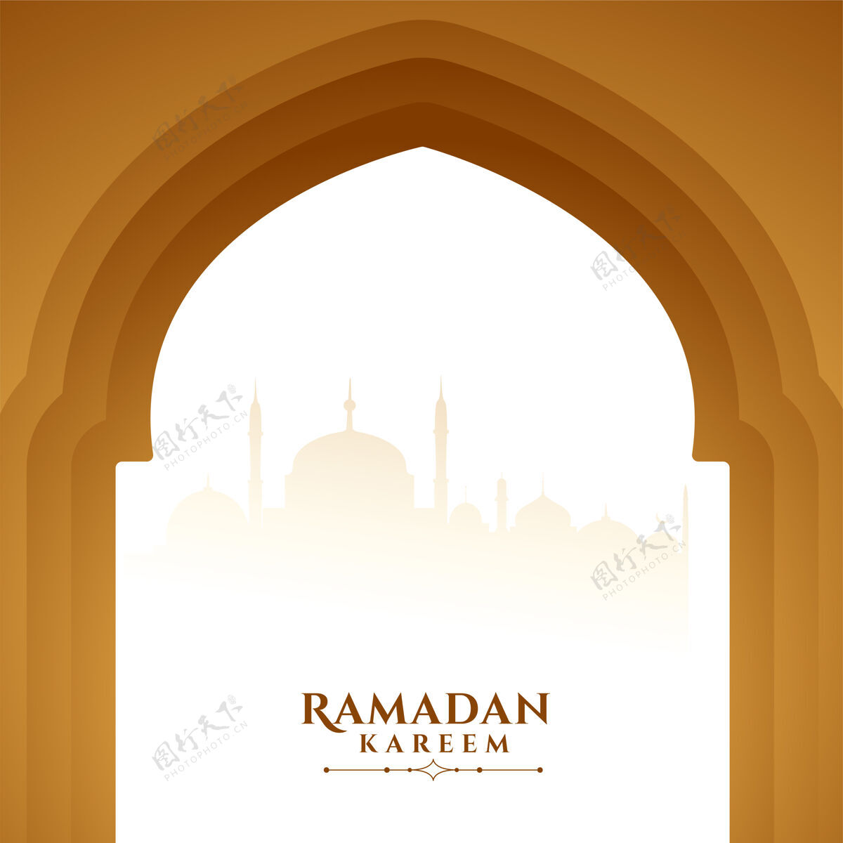 Adha斋月卡里姆用清真寺的门祝福你节日宗教月