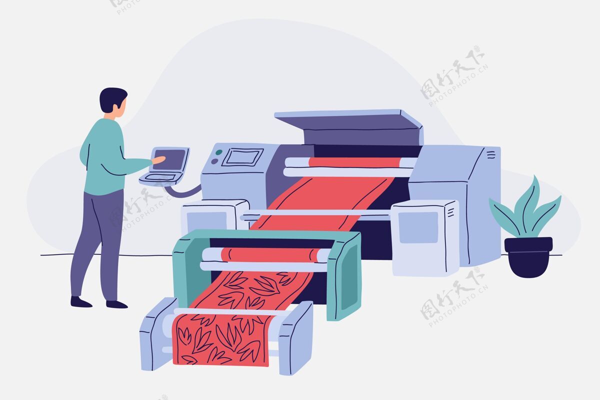 复印有机平面印刷行业插图平面打印机复制