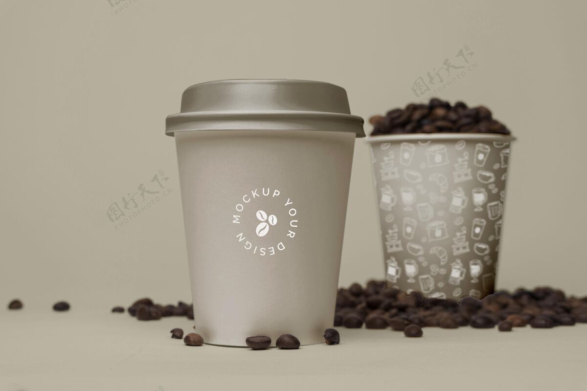 商标咖啡豆塑料杯品牌塑料杯咖啡豆