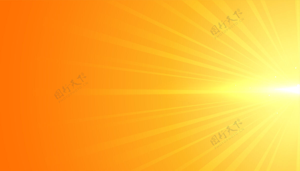 太阳黄色背景与耀斑射线效果镜头能量光线