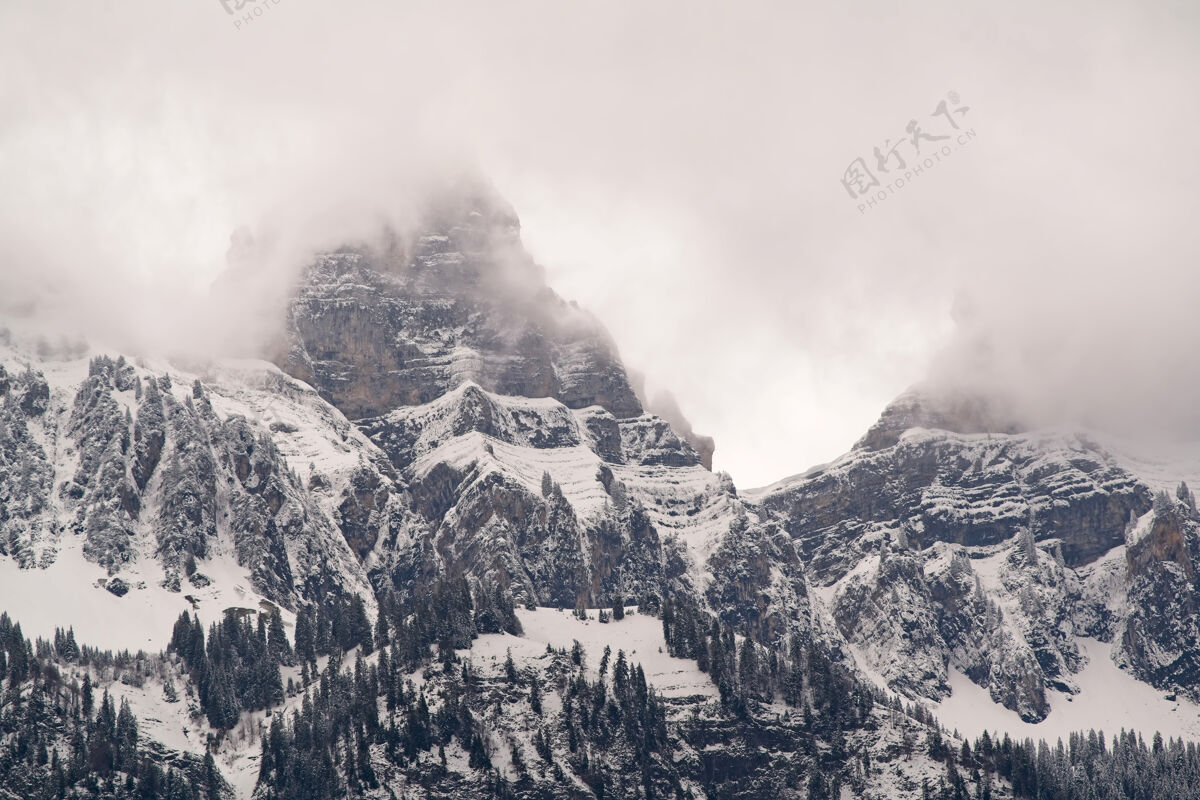 瑞士雪山变化峰冰川