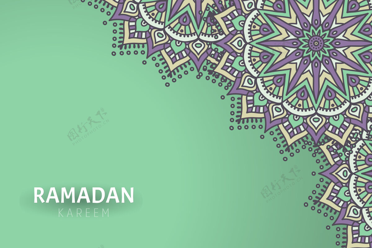 漩涡Ramadamkareem背景和曼荼罗装饰东方背景伊斯兰