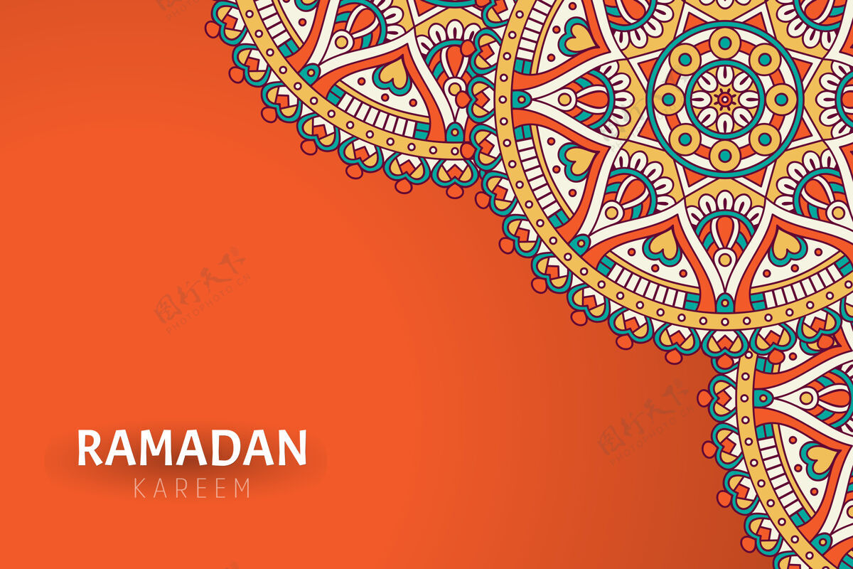 框架Ramadamkareem背景和曼荼罗装饰文化东方曲线