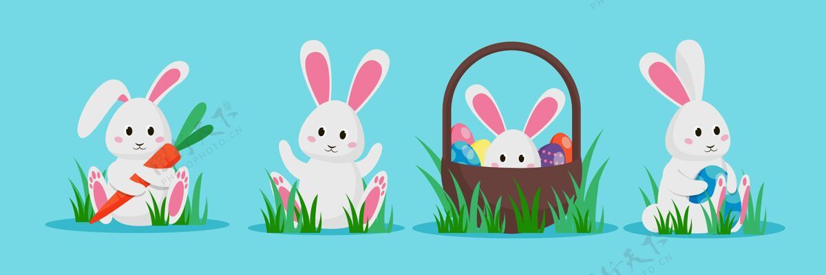 单位复活节兔子系列复活节兔子复活节收集