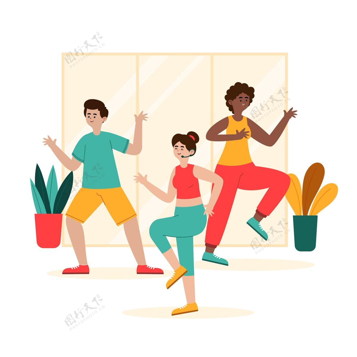 运动有机平面舞健身课插图与人人平面设计课堂