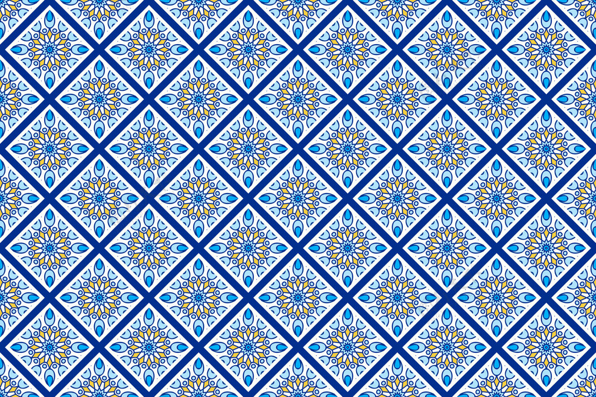 阿拉伯几何无缝图案 圆形元素锦缎花卉圆圈