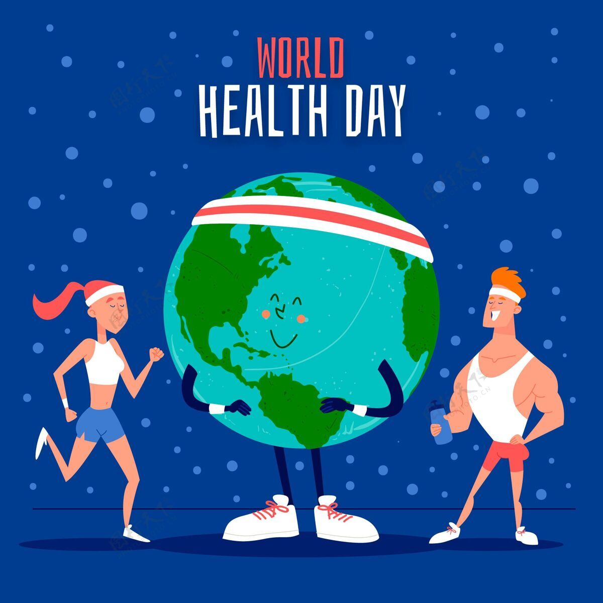 医学手绘世界卫生日插图国际医疗保健健康