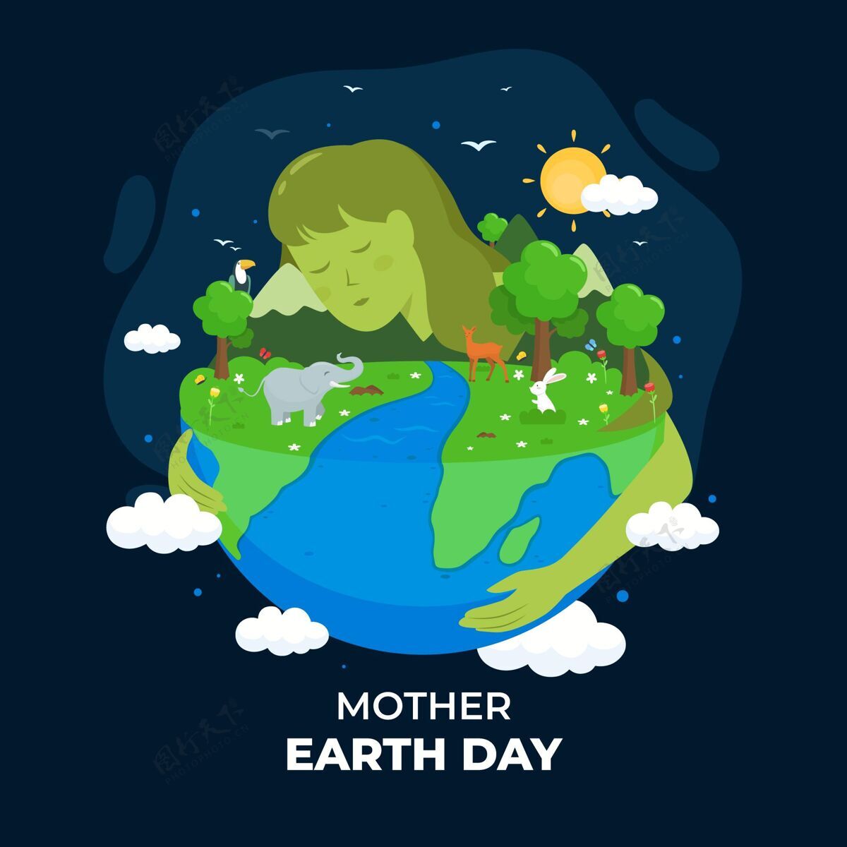 意识地球母亲节插图全球插图地球日