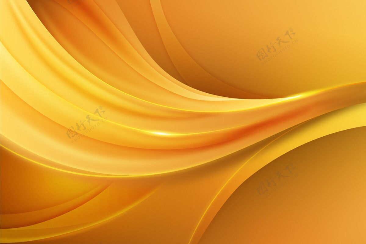 金色平滑的金色波浪背景优雅背景金色